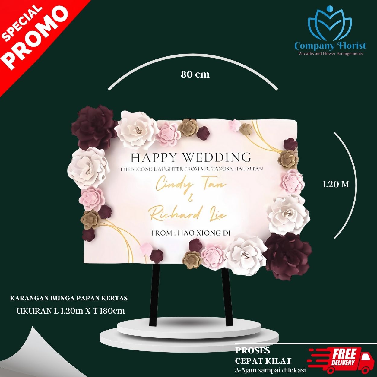 Jual Papan Bunga Kertas 24 Jam Jabodetabek – Company Florist